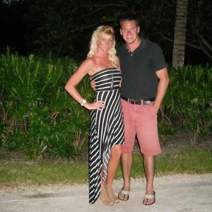 Striped hi low dress